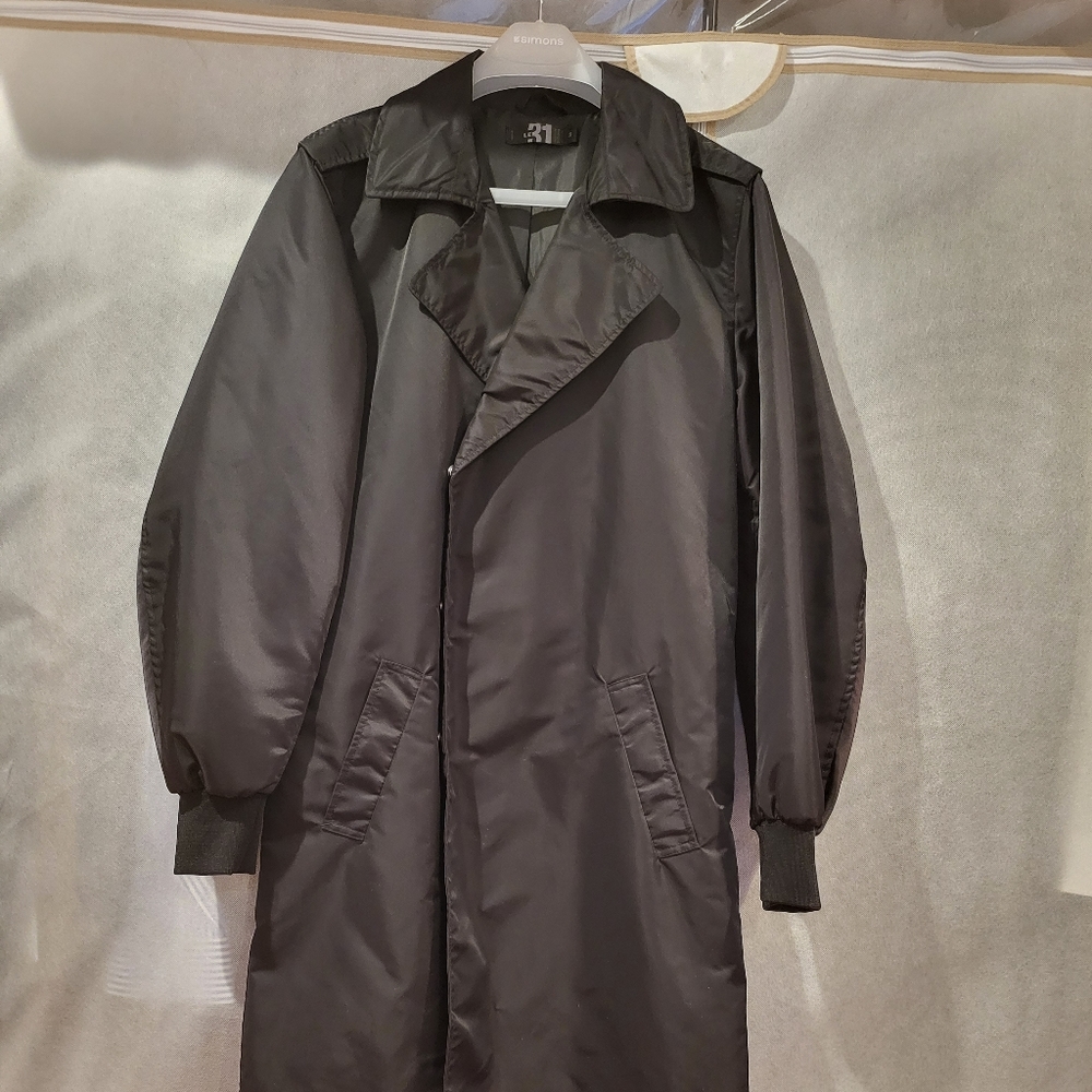SIMONS Le31 Fashion Nylon Trench Coat with Side Zippers & Elastic Cuff
